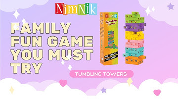 Wooden Blocks Stacking Tumbling Tower Games for Kids Ages 6 and up | 54 Pcs by NimNik Jenga