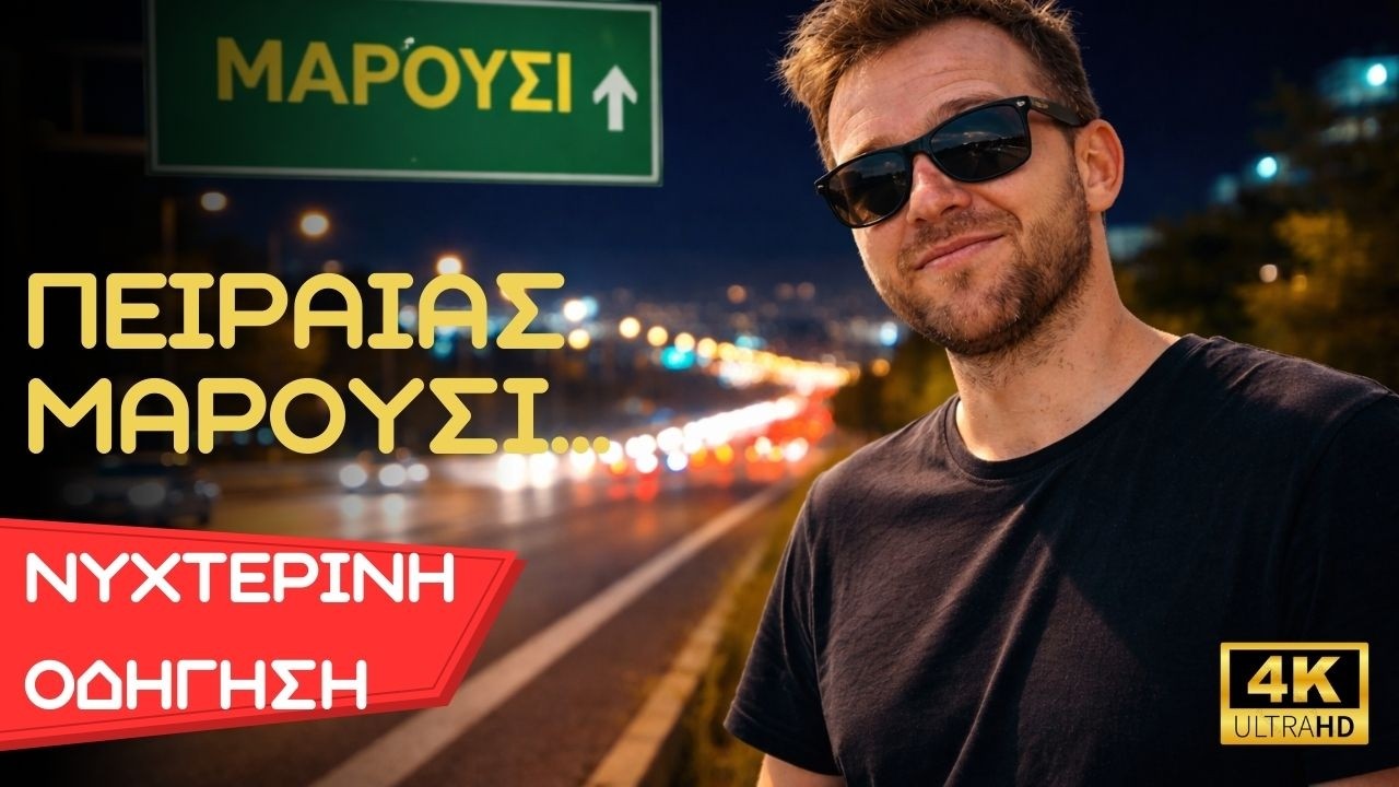 Από το λιμάνι στα βόρεια προάστια → Πειραιάς - Μαρούσι 🇬🇷 | 🌙Νυχτερινή οδήγηση | 4K - Real Time