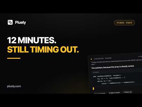 Timed LeetCode Test: Nested Loop to Two Pointers in 12 Minutes With Pluely's Invisible AI