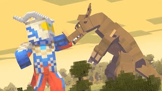 Gomora vs Ultraman Zero & Taiga | Minecraft Animation