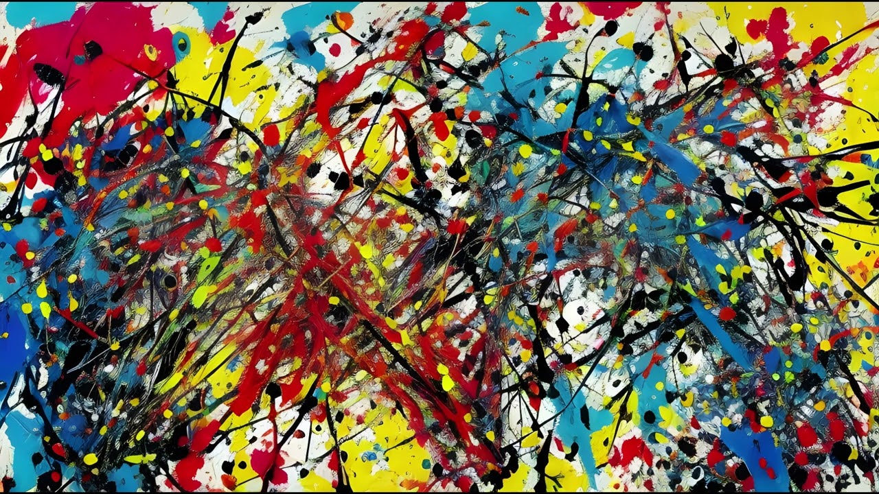 Jackson Pollock Style Art TV Screensaver – TV Wallpaper – 1 Hour – No Music, No Sound