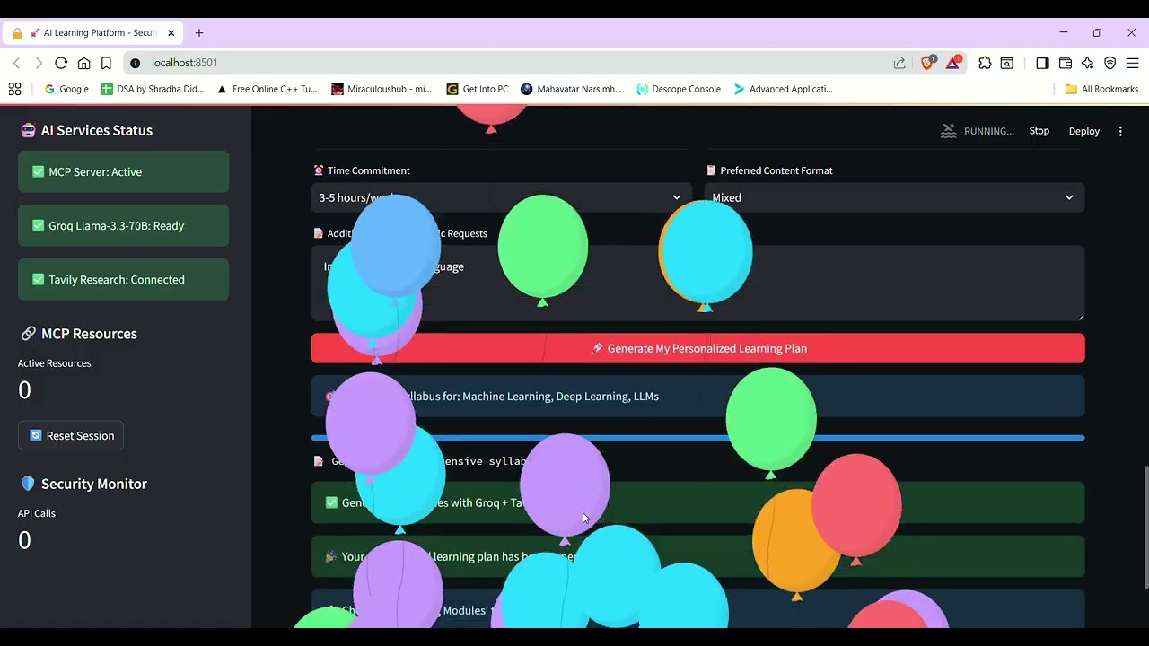 Multi Agent Customised AI Learning Platform using grok API, Tavily search api, Descope, Cequence ai