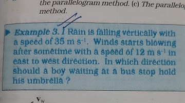 Rain is falling vertically with a speed of 35 m/ s. Winds starts blowing after sometime with a speed
