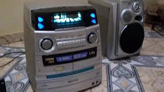 Demosntração walkman casio, pré-amplificador cygnus CP 1800 e microsystem gradiente.