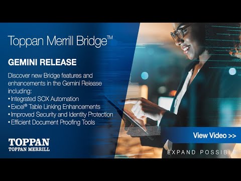 Toppan Merrill Bridge - Gemini Release