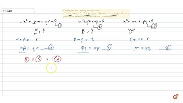 If every pair from among the equations `x^2 + px + qr = 0, x^2 + qx +rp = 0` and `x^2+rx +pq = ...