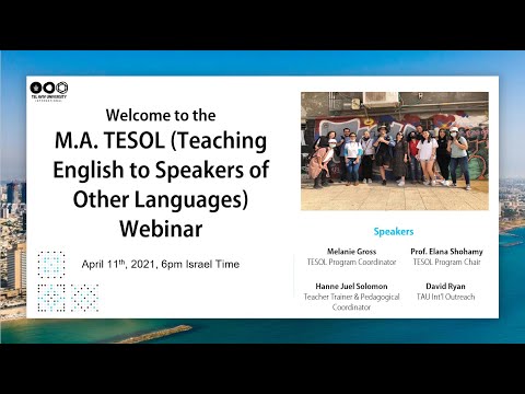 M.A. in Teaching English to Speakers of Other Languages (TESOL) - Program Webinar, 2021