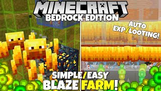 Minecraft Bedrock: EASY Blaze Farm Tutorial! Exp & Looting! MCPE Xbox PC Switch