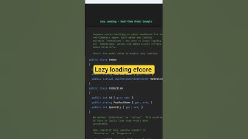 lazy loading|#dotnet  #EFCore #LazyLoading #RealTimeProject #DotNetInterview|lazy loading c#