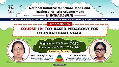 NISHTHA 3.0 (FLN)  ON COURSE 12: TOY BASED PEDAGOGY FOR FOUNDATIONAL STAGE