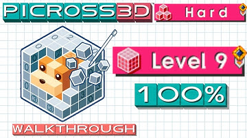Hard Picross: Level 9 | Picross 3D (DS) 100% Walkthrough
