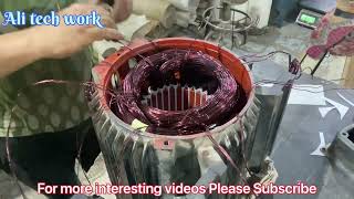 how to motor full rewinding 5.5 kw high speed rpm 3500 ali tech work