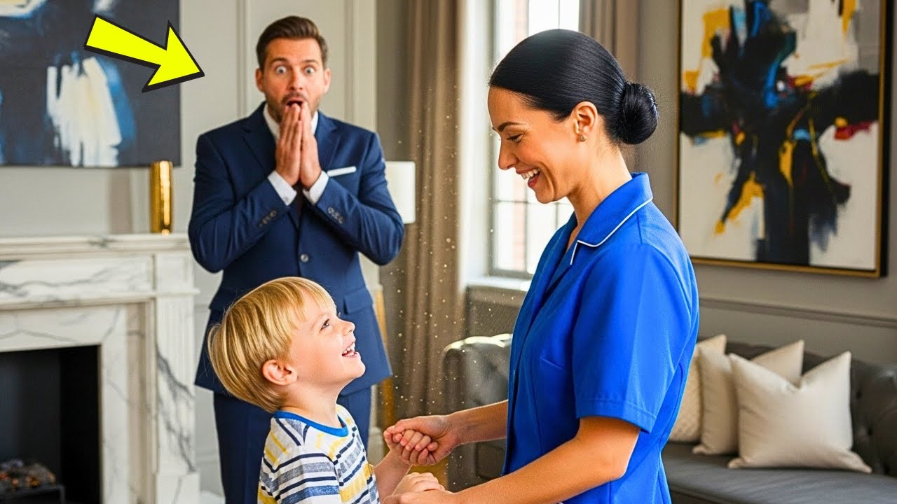 NINGUÉM CONSEGUIA FAZER O FILHO DO MILIONÁRIO FALAR… ATÉ A FAXINEIRA FAZER O IMPOSSÍVEL!