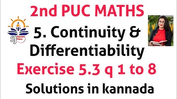 2nd pu ex 5.3 q 1 to 8 solutions|class 12 ex 5.3 q 1 to 8 solution||continuity & Differentiability