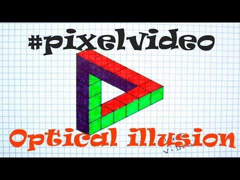 3D Как рисовать Обман Зрения Иллюзию ПО КЛЕТОЧКАМ #pixelvideo
