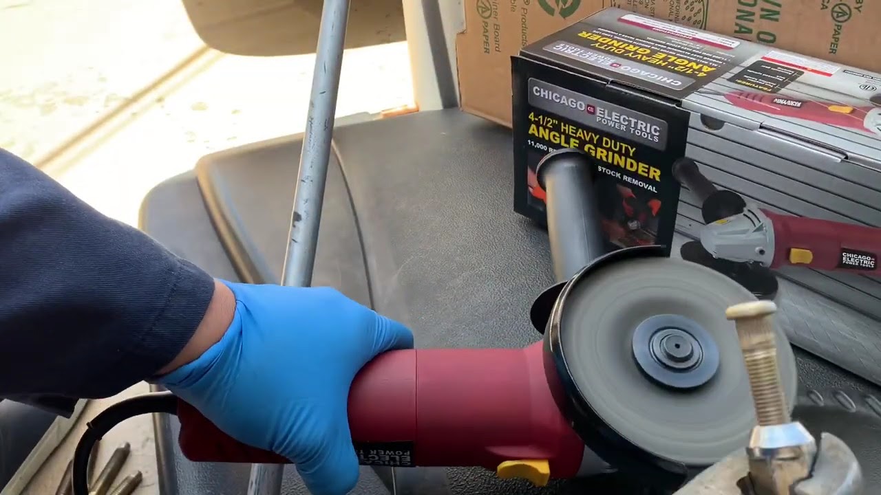 Using Harbor Freight angle grinder to grind ARP extended wheel studs