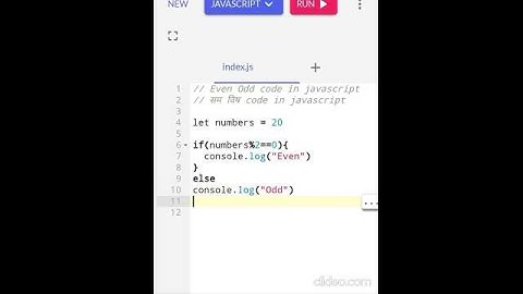 Even Odd program in javascript | if else condition | sum visham code #codinglife  #javascript