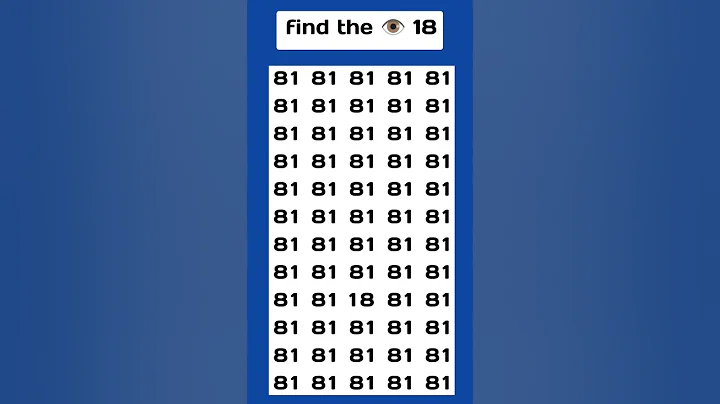 Try to find the odd number18 with in 4 second #youtube