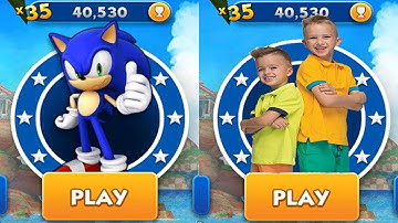 Sonic Dash vs Vlad and Niki Run - All Characters Unlocked Walkthrough Sonic Knuckles Amy Tails