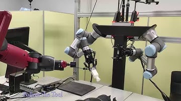 Four-Arm Collaboration: Two Dual-Arm Robots Work Together to Maneuver  Tethered Tools