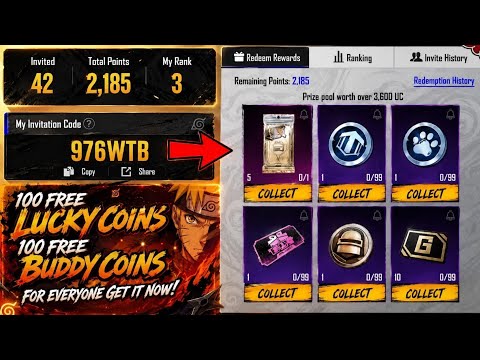 🔥 Free 100 Lucky Coin Free 100 Buddy Coin For Everyone Get it Now | PUBG MOBILE