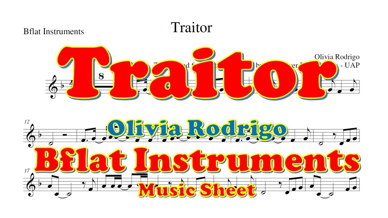 Olivia Rodrigo traitor - Bb Instrument Sheet Music (Trumpet