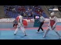Bahrain Taekwondo : Aaron Cook (IMN) with Darkhan Kystaubayev (Kaz)