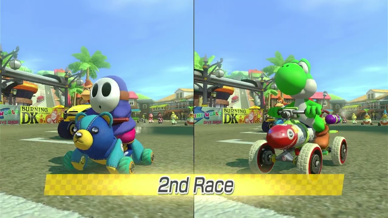 Mario Kart 8 Deluxe | vs Race | Blue Shy Guy vs | Green Yoshi | 4K