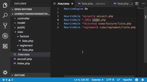 php htaccess video 1 sur 5 - Création du projet web et gestion des URL avec un fichier htaccess
