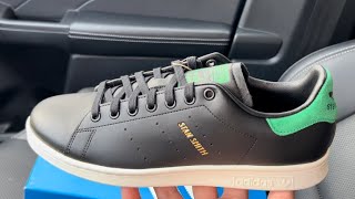 Adidas Stan Smith Core Black Green Shoes - YouTube