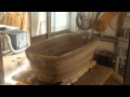 Miling a bathtub out of precious walnut wood