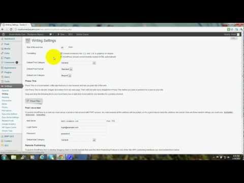 Wordpress Settings Tutorial, Dashboard Settings
