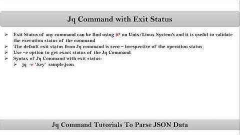 Section-7: Video-1: Jq Command with exit status | Parsing JSON Data with Jq Command | VRTechnologies