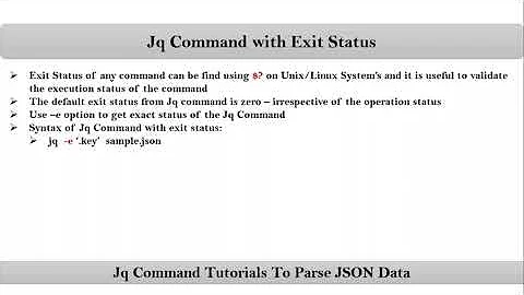 Section-7: Video-1: Jq Command with exit status | Parsing JSON Data with Jq Command | VRTechnologies
