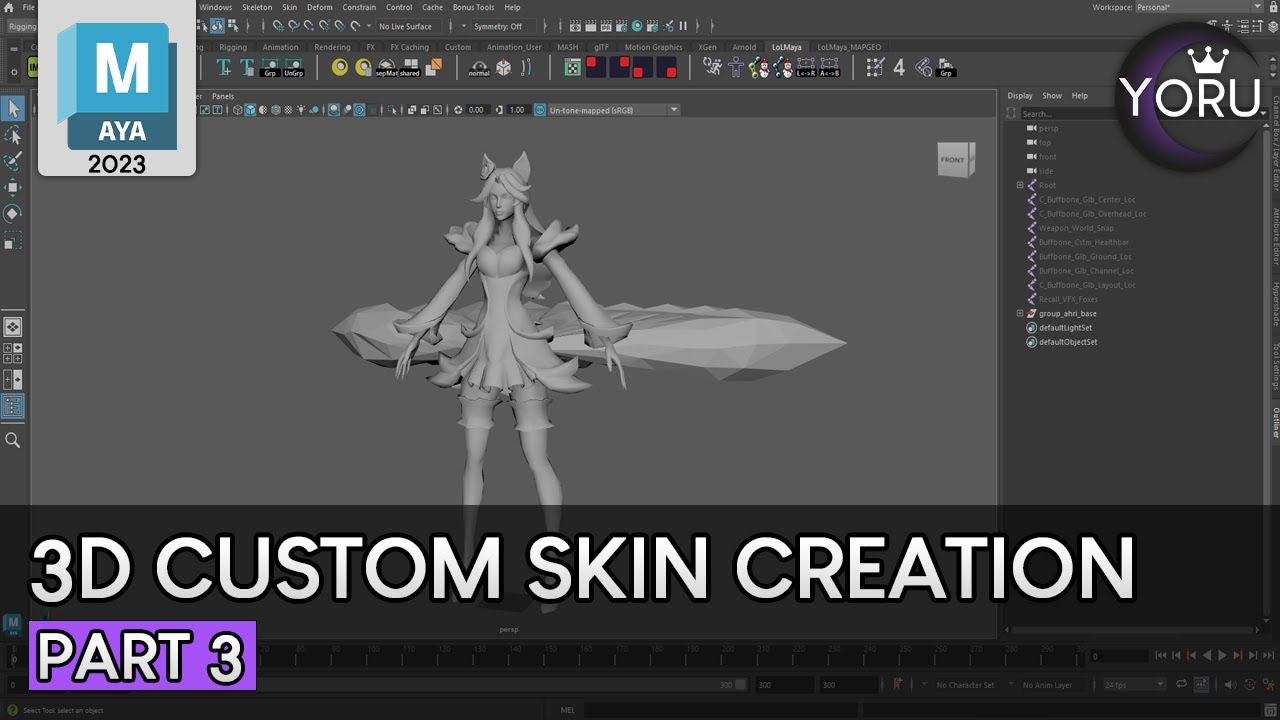 Tutorial  Maya 2023 LoL 3D Custom Skin Creation - Creating the model (Part  3) 