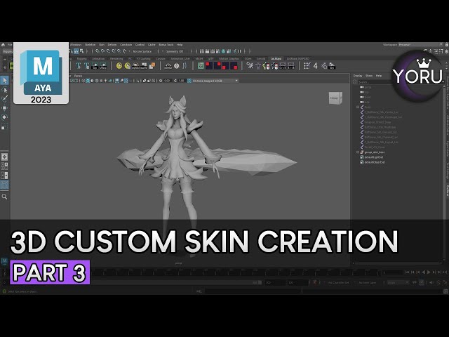 Tutorial  Maya 2023 LoL 3D Custom Skin Creation - Creating the model (Part  3) 