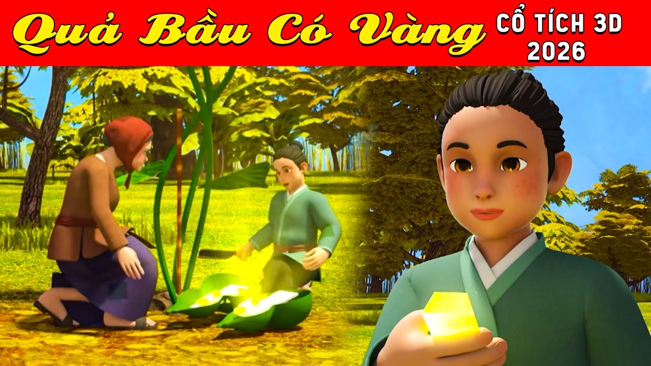 Cổ tích 3D tết Việt Nam 2026 - QUẢ BẦU CÓ VÀNG - Bài học cuộc sống - Cổ tích sự tích Việt 2026