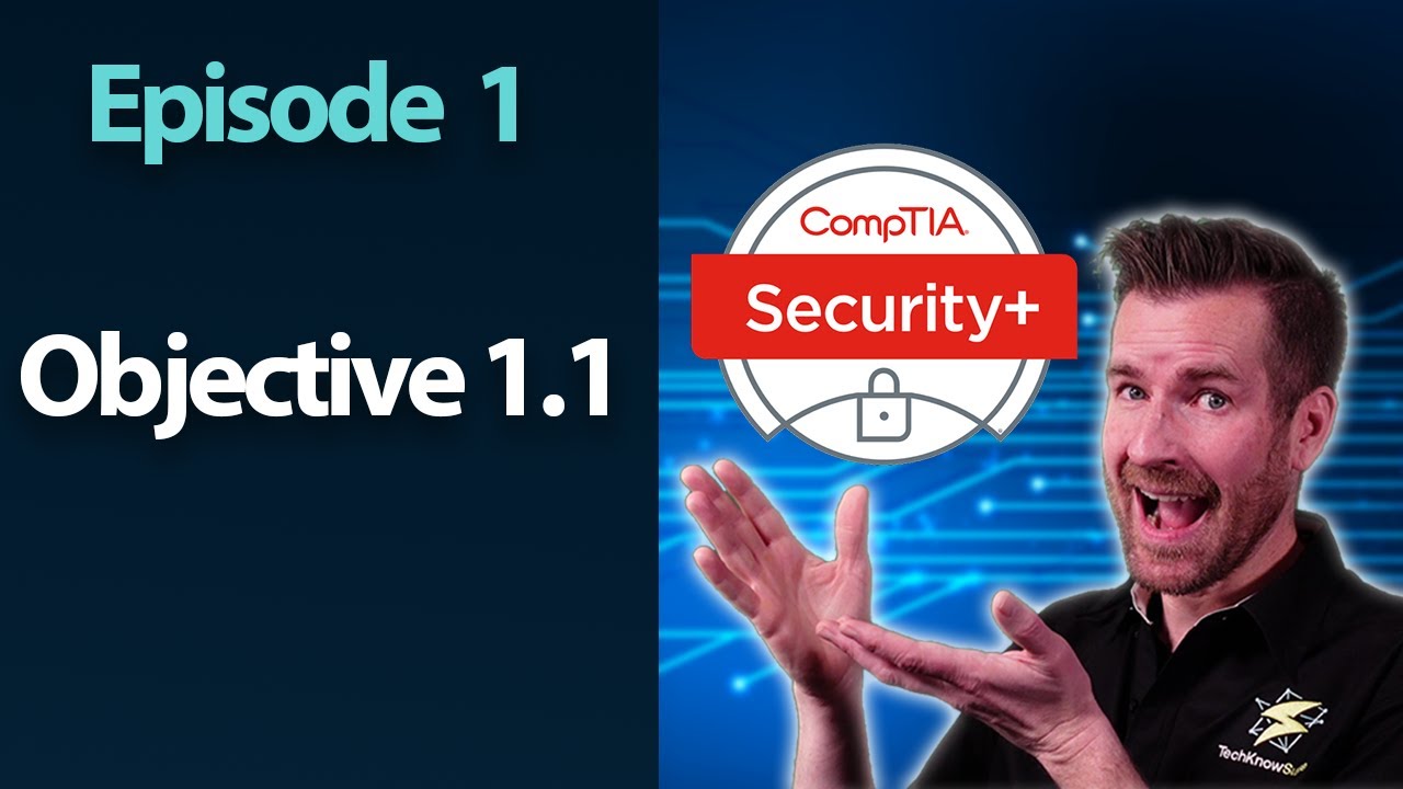 CompTIA Security+ Episode 1 | Objective 1.1 | SY0-701 and SY0-801 - YouTube