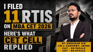I Filed 11 RTIs on MBA CET 2026 | CET Cell Issues | JBIMS | Shekhar Sir | The Bodhi Tree