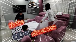 Evde Sinema Keyfi Yapıyoruz . Çocuklar Ile Eğlence
