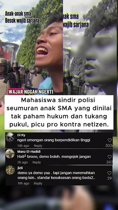 Mahasiswa sindir Polisi cuma Anak anak SMA #shorts #beritaviral