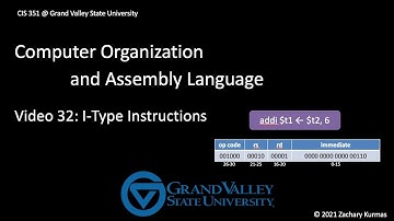 CIS 351 Video 32: I-Type Instructions