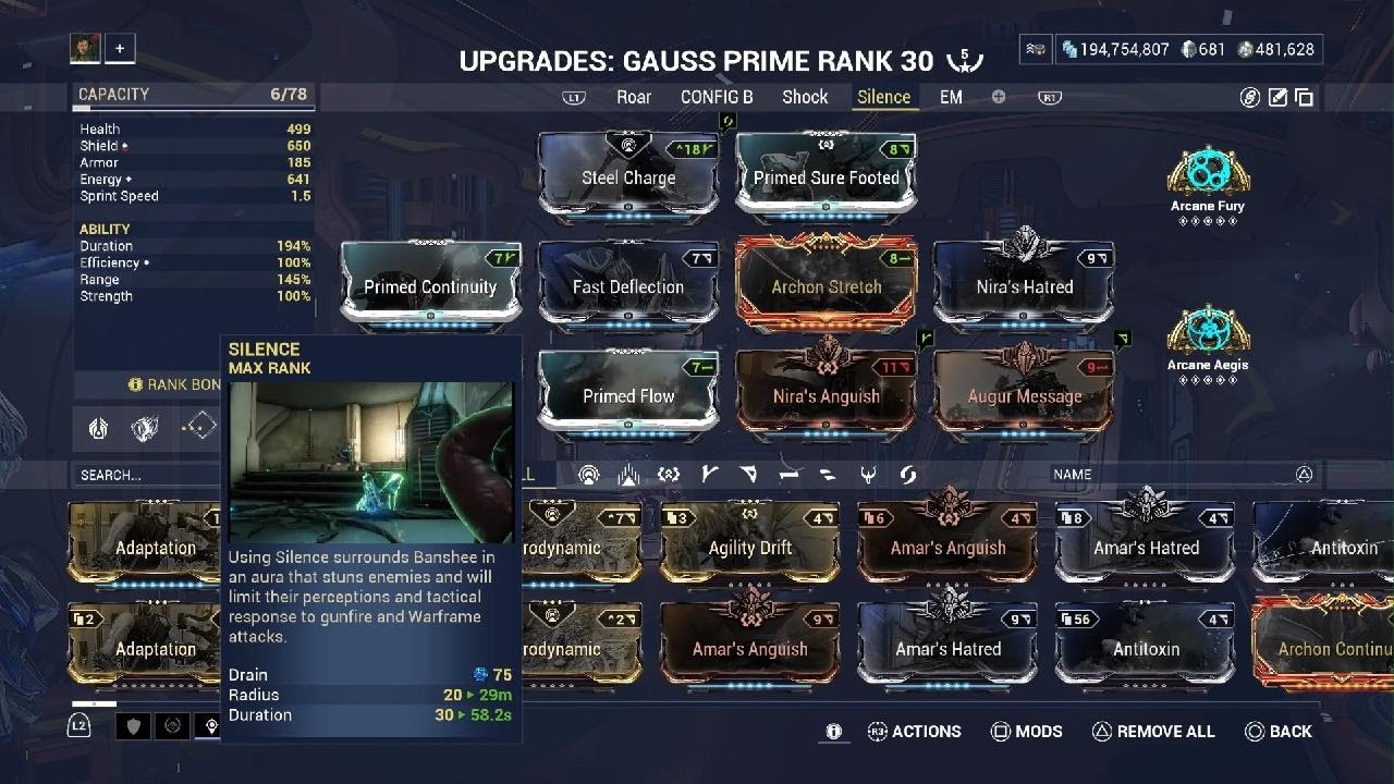 Warframe - Build for Endurance Gauss/Dual Ichor