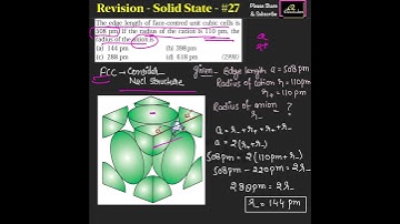 27 | Solid State Revision | Solid State for NEET | Solid State for IIT JEE | NCERT Chemistry #Shorts
