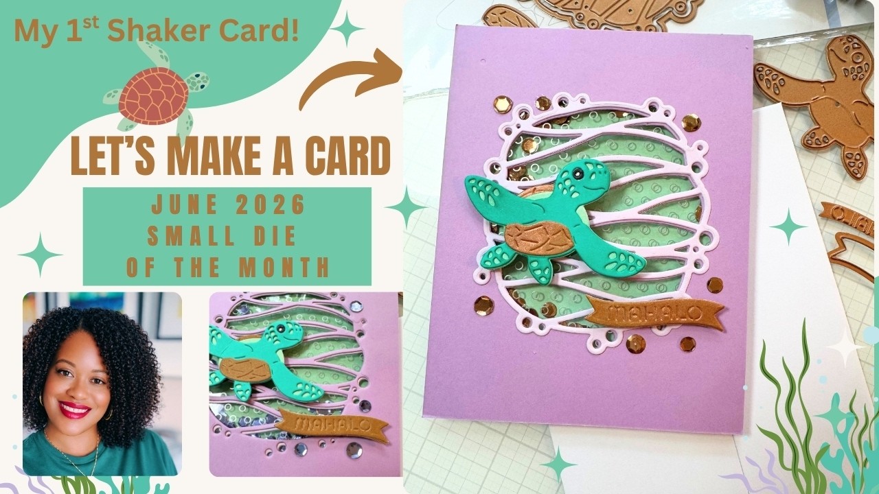 Mahalo Sea Turtle Card Using Spellbinders Small Die of the Month