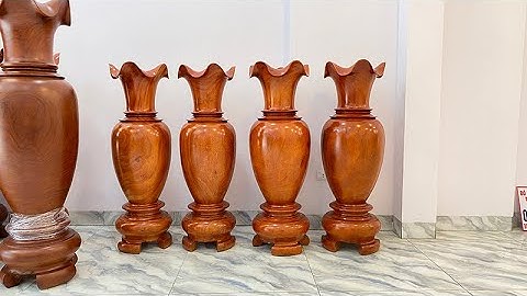 2 cặp lọ lục bình gỗ hương đá cao 1m27 béo đẹp