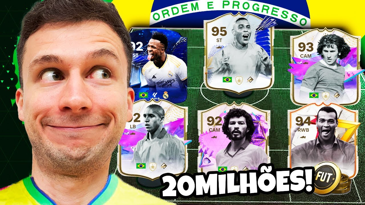 MONTEI UM TIME DE 20 MILHÕES SÓ DE JOGADORES BRASILEIROS LENDÁRIOS!! EA FC 24 ULTIMATE TEAM