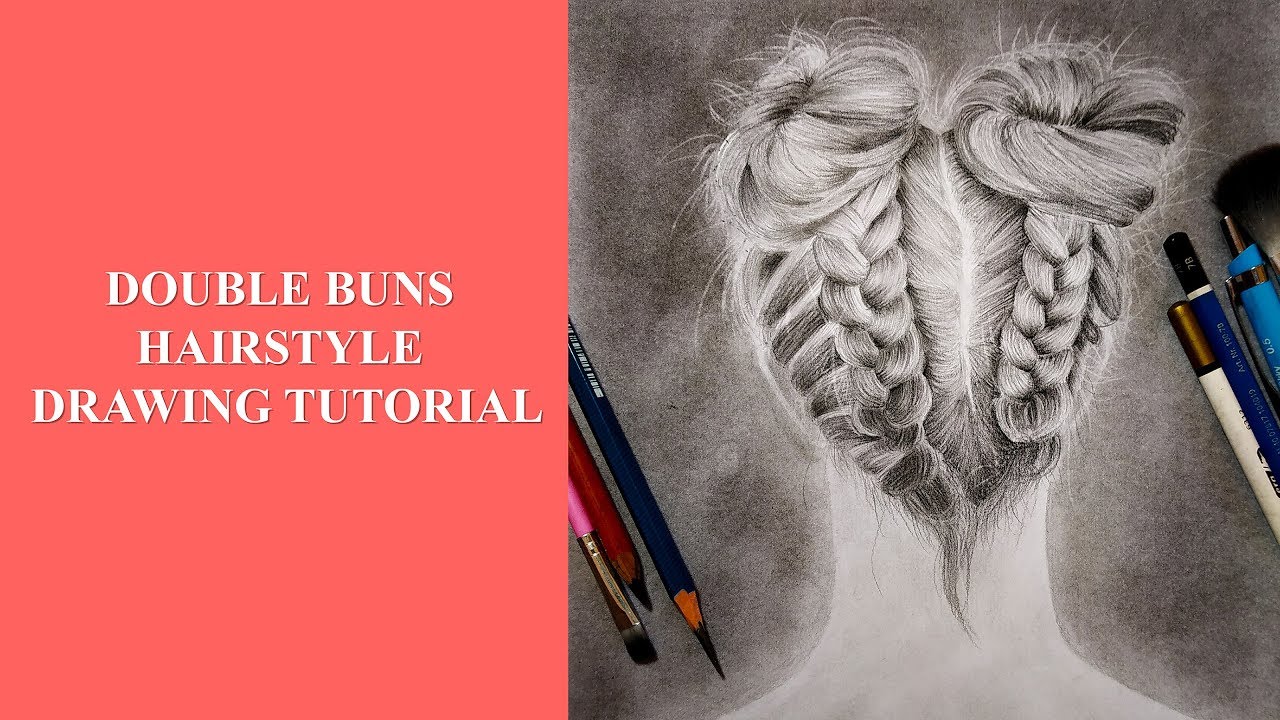 Double Buns Hairstyle Drawing Tutorial Youtube