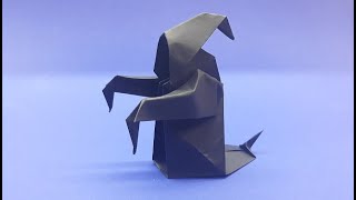 Origami Ghost. Idea for Halloween. How to make Ghost with paper.