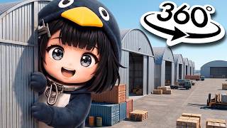 HUGE number GUGUGAGA Penguin are trying to hide in a WAREHOUSE in 360° VR !🐧